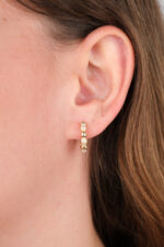 14 Ayar Altın Top Top Halka Küpe 478 - Görsel 2