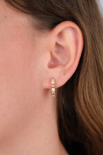 14 Ayar Altın Top Top Halka Küpe 478 - Görsel 3