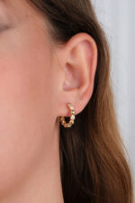 14 Ayar Altın Top Top Halka Küpe 478 - Görsel 4