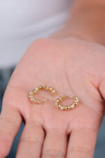 14 Ayar Altın Top Top Halka Küpe 478 - Görsel 5