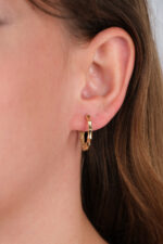 14 Ayar Altın Halka Küpe 817 - Görsel 3