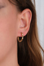 14 Ayar Altın Halka Küpe 817 - Görsel 5