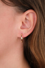 14 Ayar Altın Sade Halka Küpe 1013