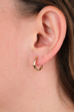 14 Ayar Altın Taşlı Halka Küpe 751 - Görsel 4