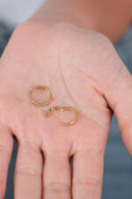 14 Ayar Altın Taşlı Halka Küpe 751 - Görsel 5