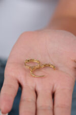 14 Ayar Altın Taşlı Halka Küpe 874 - Görsel 5