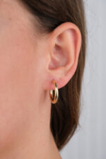 14 Ayar Altın Yuvarlak Küpe 833 - Görsel 4