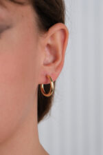 14 Ayar Altın Yuvarlak Küpe 833 - Görsel 5