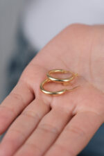 14 Ayar Altın Yuvarlak Küpe 833 - Görsel 2