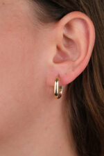 14 Ayar Altın Köşeli Halka Küpe 893 - Görsel 3