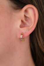 14 Ayar Altın Şekilli Taşlı Küpe 846