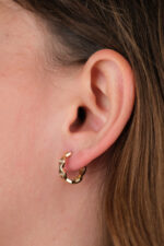 14 Ayar Altın Şekilli Taşlı Küpe 846 - Görsel 4