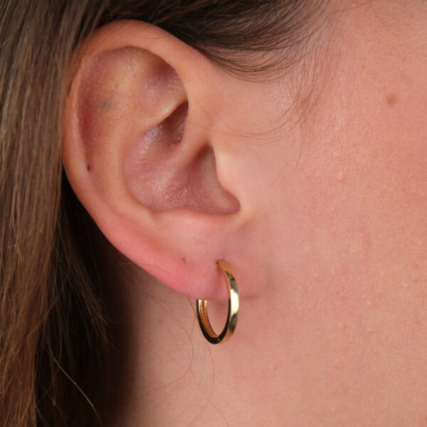 14 Ayar Altın Sade Halka Küpe 788