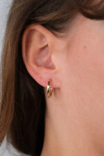 14 Ayar Altın Sade Halka Küpe 788 - Görsel 3