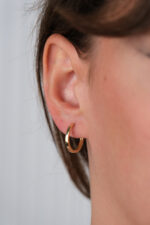 14 Ayar Altın Sade Halka Küpe 788 - Görsel 4