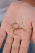 14 Ayar Altın Sade Halka Küpe 788 - Görsel 5