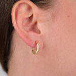 14 Ayar Altın Taşlı Halka Küpe 703