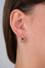 14 Ayar Altın Pembe Küpe 225 - Görsel 4