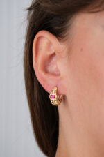 14 Ayar Altın Pembe Küpe 225