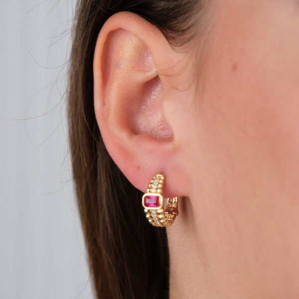 14 Ayar Altın Pembe Küpe 225