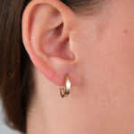 14 Ayar Altın Küçük Taşlı Halka Küpe 709