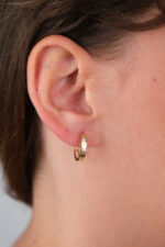 14 Ayar Altın Küçük Taşlı Halka Küpe 709