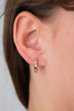 14 Ayar Altın Yuvarlak Küpe 812 - Görsel 3