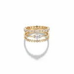 14 Ayar Altın 3 Sıralı Taşlı Yüzük 948