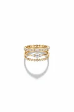 14 Ayar Altın 3 Sıralı Taşlı Yüzük 948