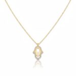 14 Ayar Altın Taşlı Fatma Ana Eli Kolye 573