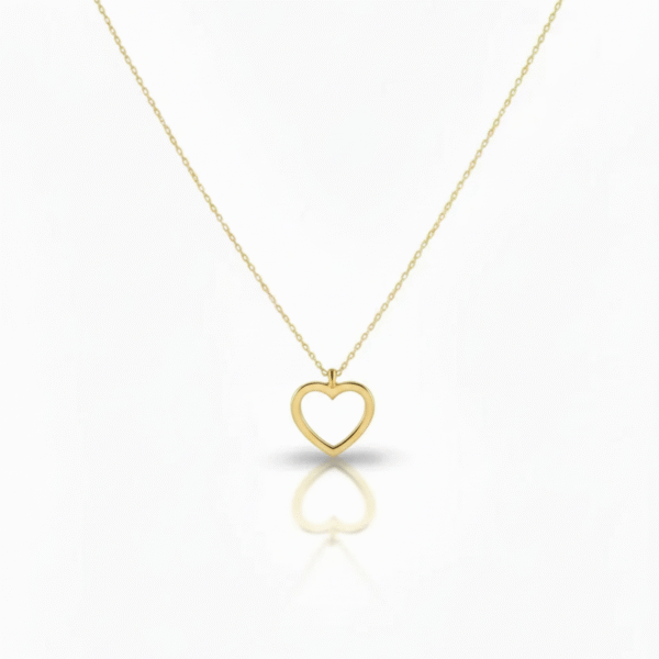 14  Ayar Altın İçi Boş Kalpli Kolye 649