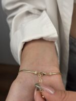 14 Ayar Altın Taşlı Halka Bileklik 1076 - Görsel 4