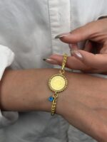 14 Ayar Altın Dorikalı Çeyrekli Bileklik 849 - Görsel 4