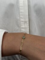 14 Ayar Altın Mint Yeşili Boncuk Bileklik 1074