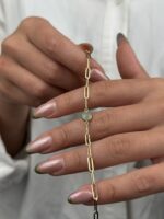 14 Ayar Altın Mint Yeşili Boncuk Bileklik 1074 - Görsel 5