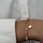 14 Ayar Altın Kalpli Bileklik 1050