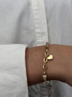 14 Ayar Altın Kalpli Bileklik 1050