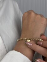 14 Ayar Altın Kalpli Bileklik 1050 - Görsel 3