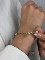 14 Ayar Altın Kalpli Bileklik 1050 - Görsel 4