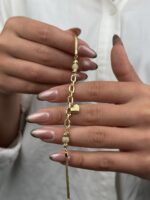 14 Ayar Altın Kalpli Bileklik 1050 - Görsel 6