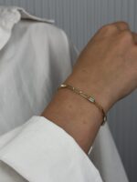 14 Ayar Altın Renkli Taşlı Ataç Bileklik 1070