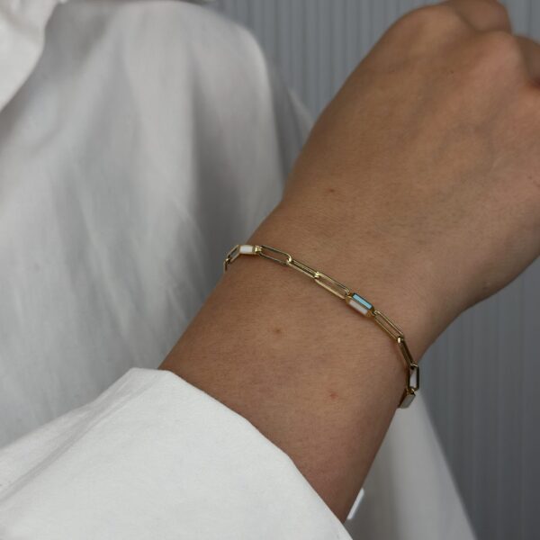 14 Ayar Altın Renkli Taşlı Ataç Bileklik 1070