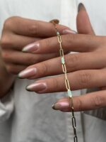 14 Ayar Altın Renkli Taşlı Ataç Bileklik 1070 - Görsel 5