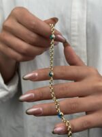 14 Ayar Altın Nazar Boncuklu Bileklik 987 - Görsel 5