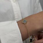 14 Ayar Altın Sİyah Yonca Bileklik 933