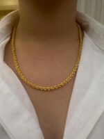 14 Ayar Altın 60 cm Burgu Zincir Kolye 321 - Görsel 3