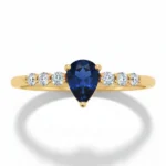 14 Ayar Altın Mavi Taşlı Oval Yüzük 941