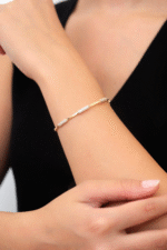 14 Ayar Altın Taşlı Spor Kelepçe 610 - Görsel 2