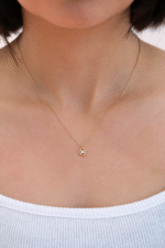 14 Ayar Altın Taşlı Oval Kolye 86 - Görsel 2