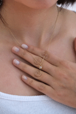 14 Ayar Altın Taşlı Oval Kolye 86 - Görsel 3